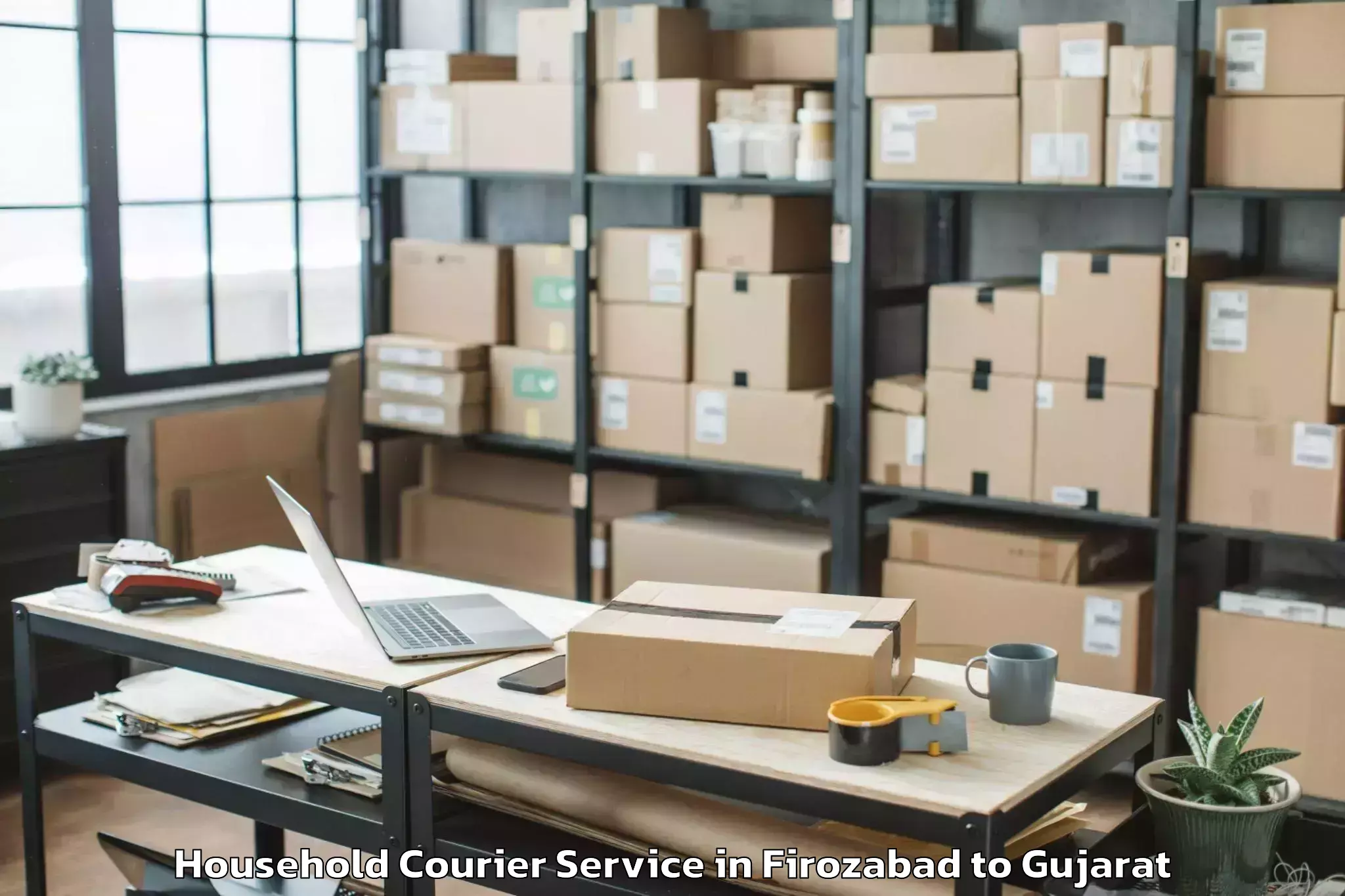 Book Firozabad to Halvad Household Courier Online